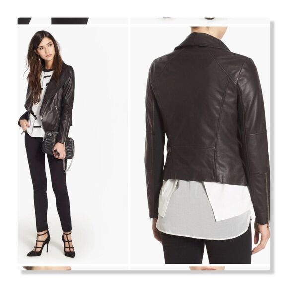 🌹 Trouvé 🌹 Drape Front Leather Jacket - [Small, Black] - Picture 2 of 14